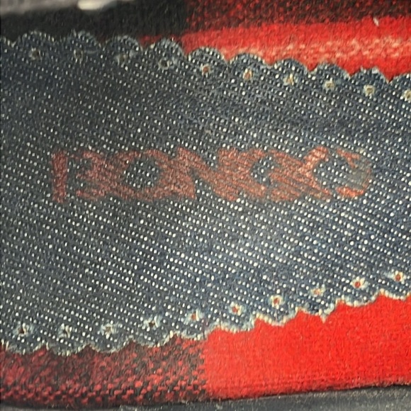 Bongo Vintage Plaid Peep-Toe Heels Mary Jane Platform Sequin Red Black Goth 11 - Picture 7 of 8